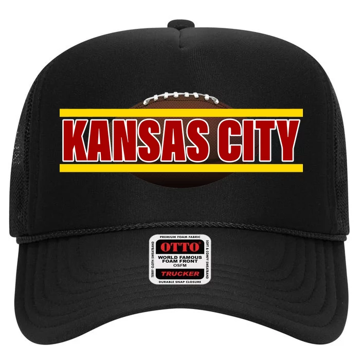 Kansas City Football Logo High Crown Mesh Trucker Hat