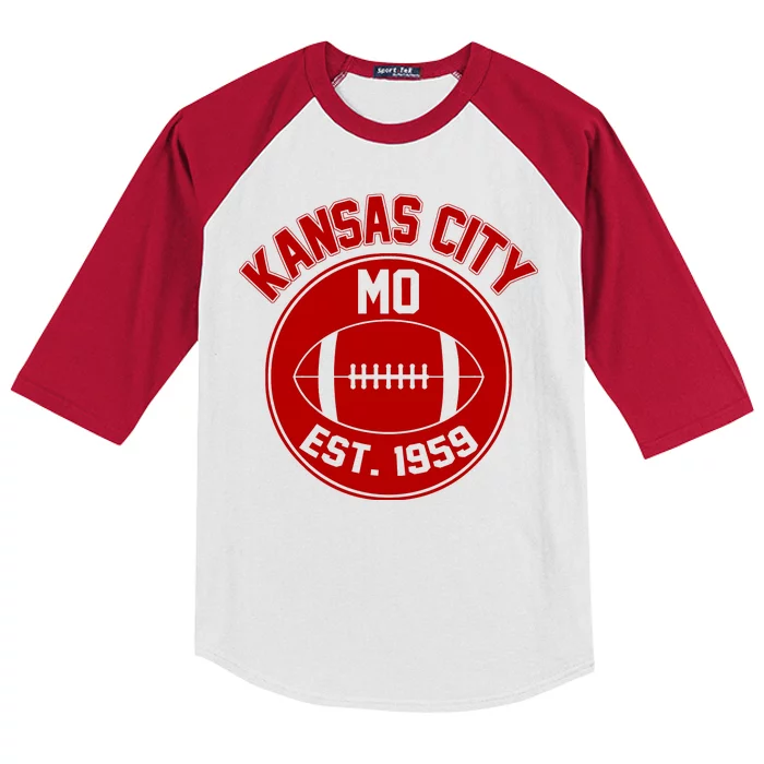 Kansas City Football MO Retro Chief Kids Colorblock Raglan Jersey