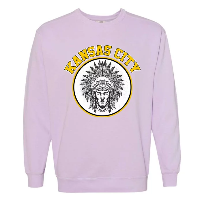 Kansas City Football Vintage Retro KC Logo Garment-Dyed Sweatshirt