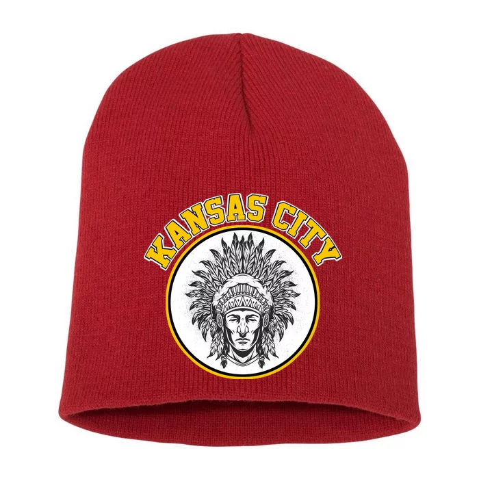 Kansas City Football Vintage Retro KC Logo Short Acrylic Beanie