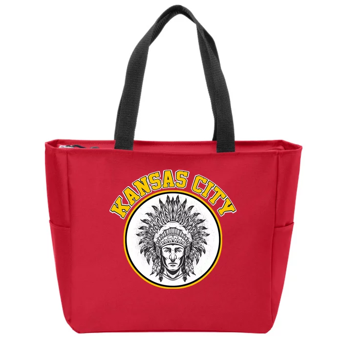 Kansas City Football Vintage Retro KC Logo Zip Tote Bag