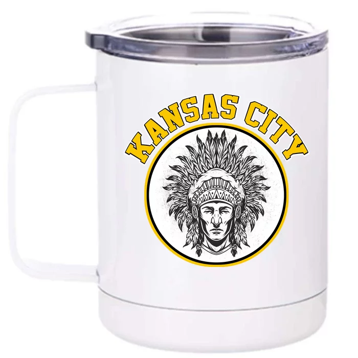 Kansas City Football Vintage Retro KC Logo Front & Back 12oz Stainless Steel Tumbler Cup