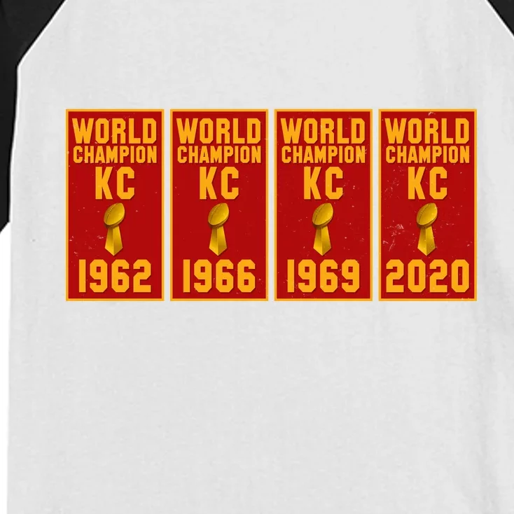 Kansas City Football World Champion Banners Kids Colorblock Raglan Jersey