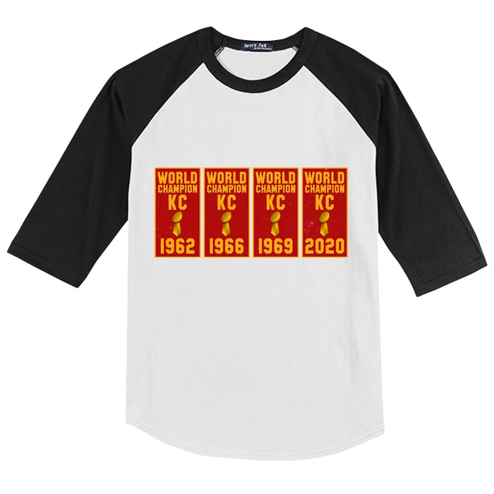 Kansas City Football World Champion Banners Kids Colorblock Raglan Jersey