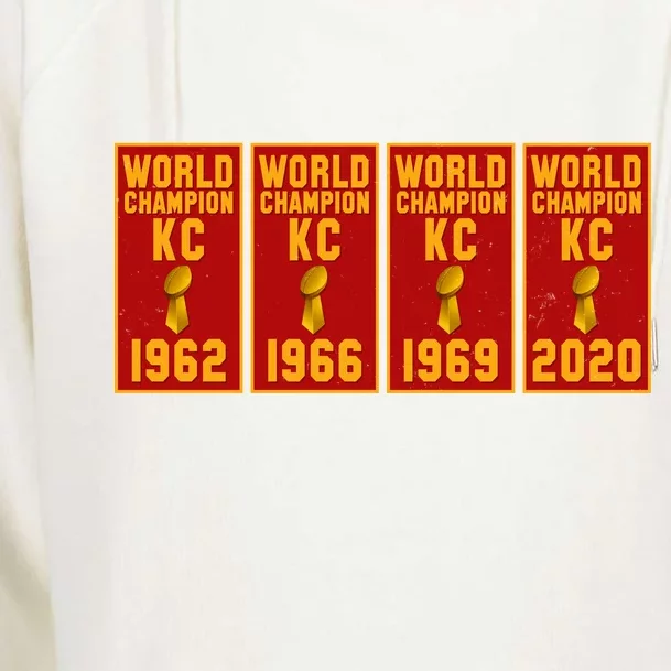 Kansas City Football World Champion Banners Womens Funnel Neck Pullover Hood