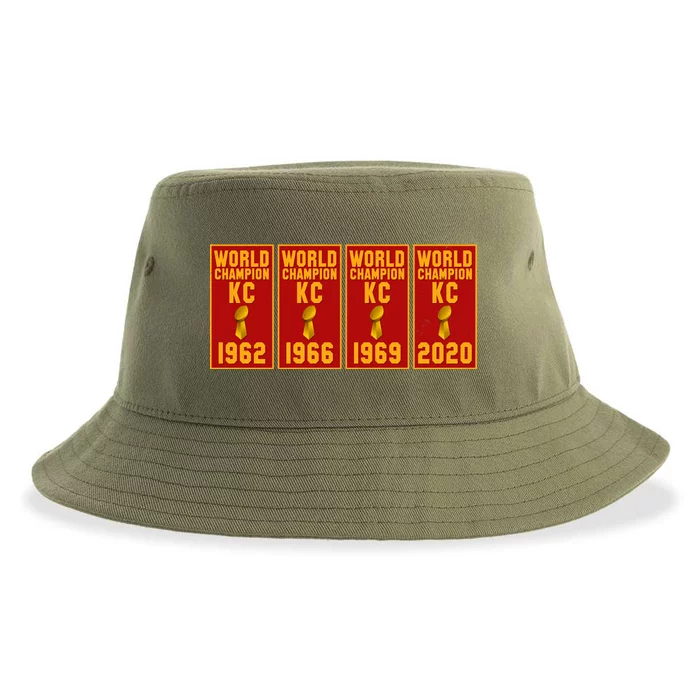 Kansas City Football World Champion Banners Sustainable Bucket Hat