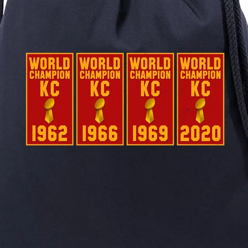 Kansas City Football World Champion Banners Drawstring Bag