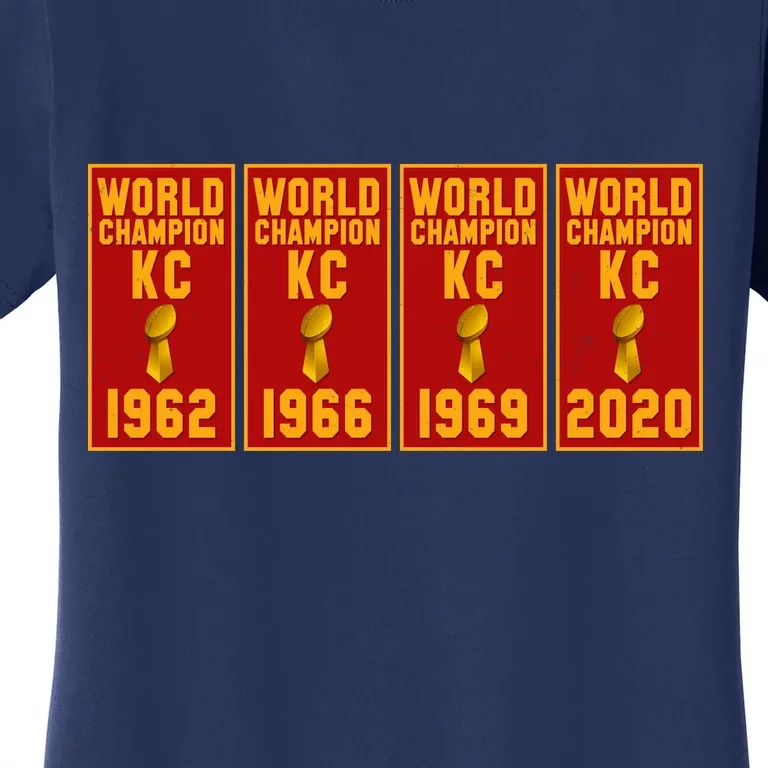 Kansas City Football World Champion Banners Women's T-Shirt