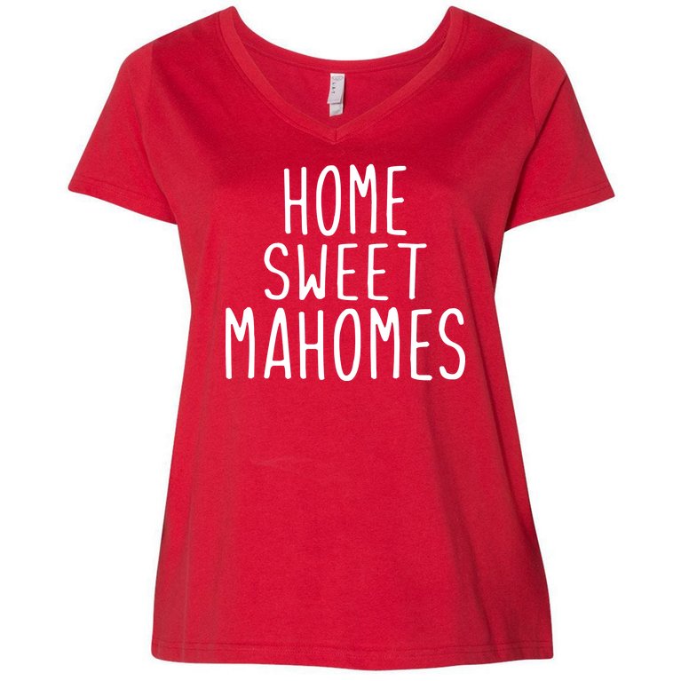 Kansas City Home Sweet Mahomes Women's V-Neck Plus Size T-Shirt