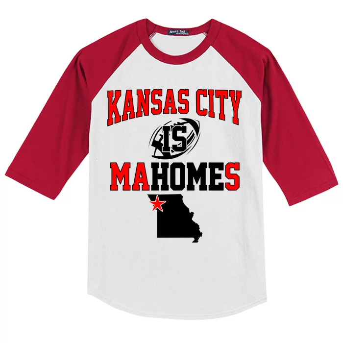 Kansas City is Mahomes Kids Colorblock Raglan Jersey