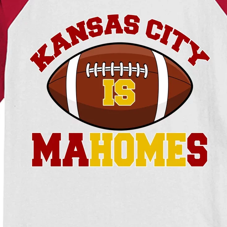 Kansas City Is Mahomes KC Football Fan Kids Colorblock Raglan Jersey