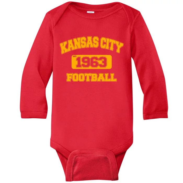 Kansas City KC Football Est 1960 Baby Long Sleeve Bodysuit