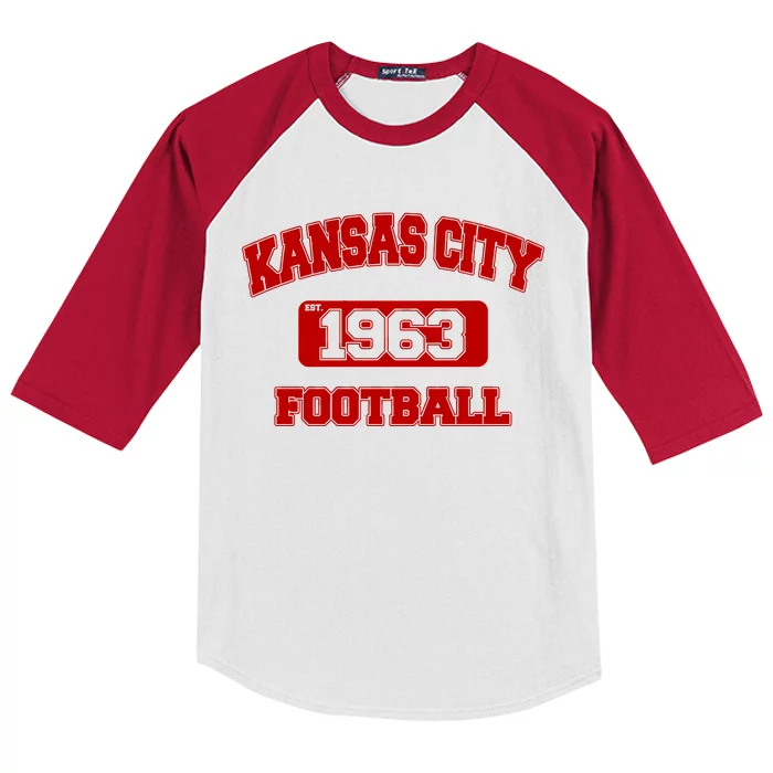 Kansas City KC Football Est 1960 Kids Colorblock Raglan Jersey