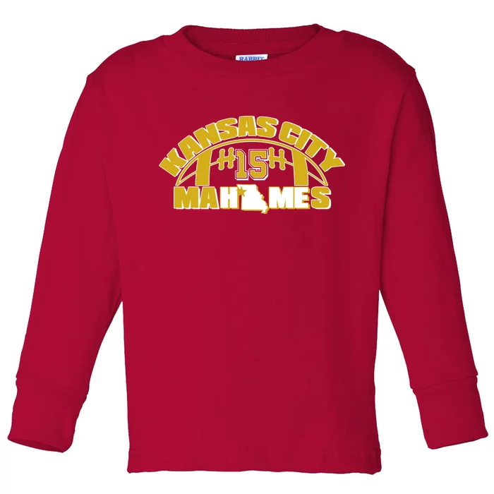 Kansas City Mahomes Football Fan Toddler Long Sleeve Shirt