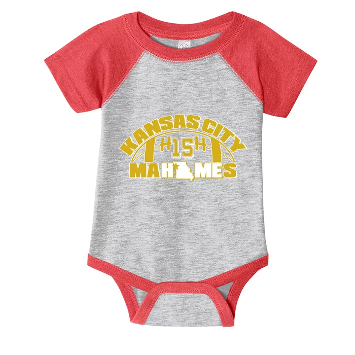 Kansas City Mahomes Football Fan Infant Baby Jersey Bodysuit