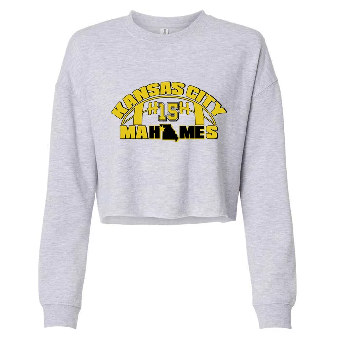 Kansas City Mahomes Football Fan Cropped Pullover Crew