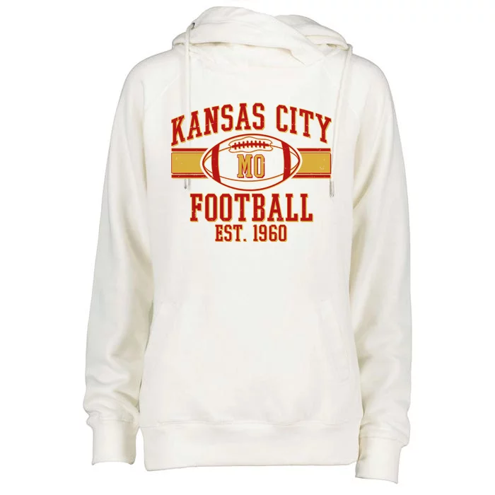 Kansas City MO Football Est 1960 Womens Funnel Neck Pullover Hood