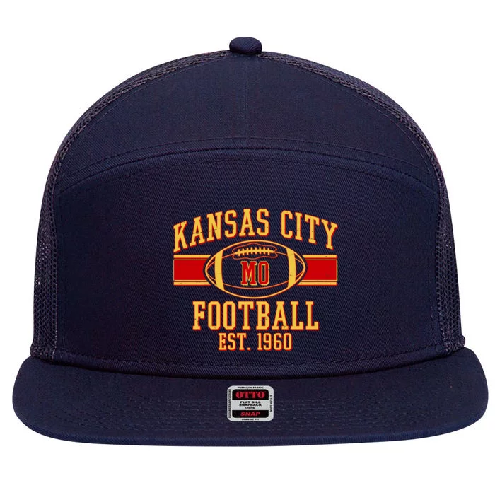 Kansas City MO Football Est 1960 7 Panel Mesh Trucker Snapback Hat