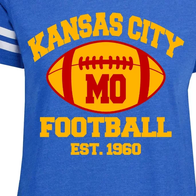 Kansas City MO KC Fooball Mahomes Fan Enza Ladies Jersey Football T-Shirt