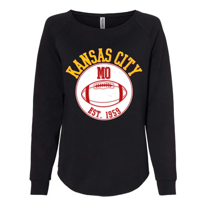 Kansas City MO KC Football EST 1959 Emblem Womens California Wash Sweatshirt