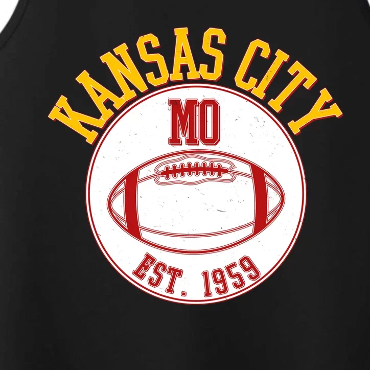 Kansas City MO KC Football EST 1959 Emblem Performance Tank