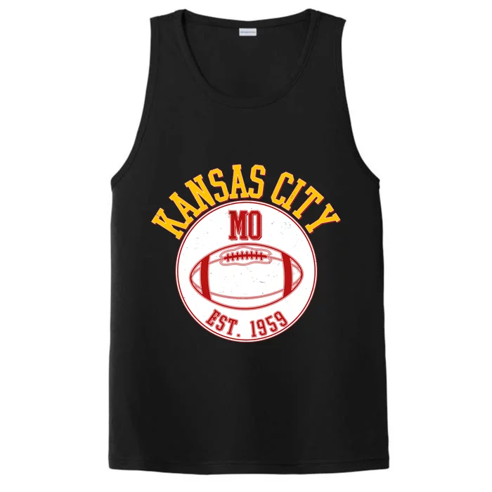 Kansas City MO KC Football EST 1959 Emblem Performance Tank