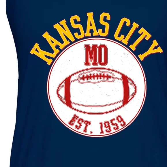 Kansas City MO KC Football EST 1959 Emblem Ladies Essential Flowy Tank