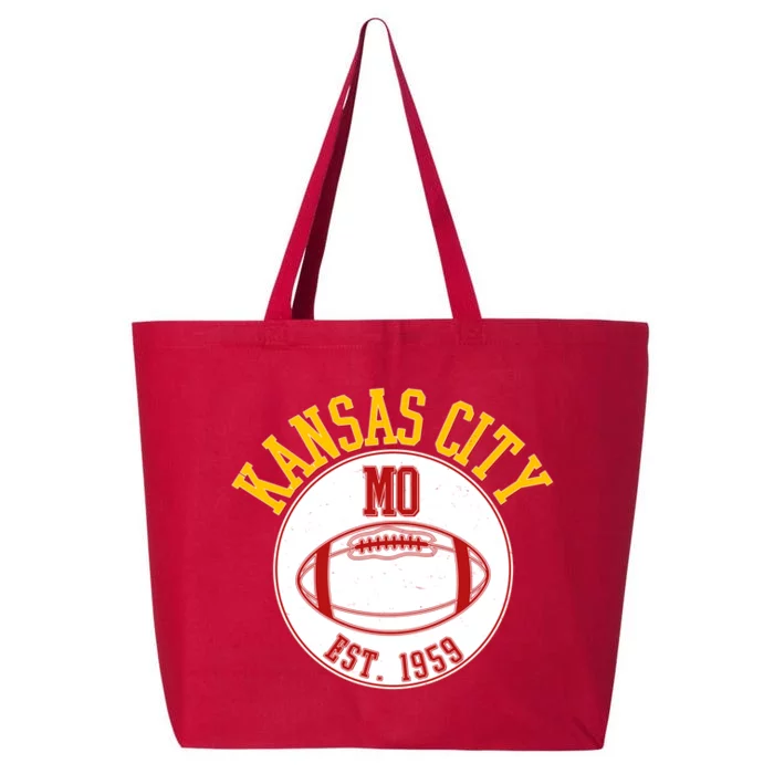 Kansas City MO KC Football EST 1959 Emblem 25L Jumbo Tote