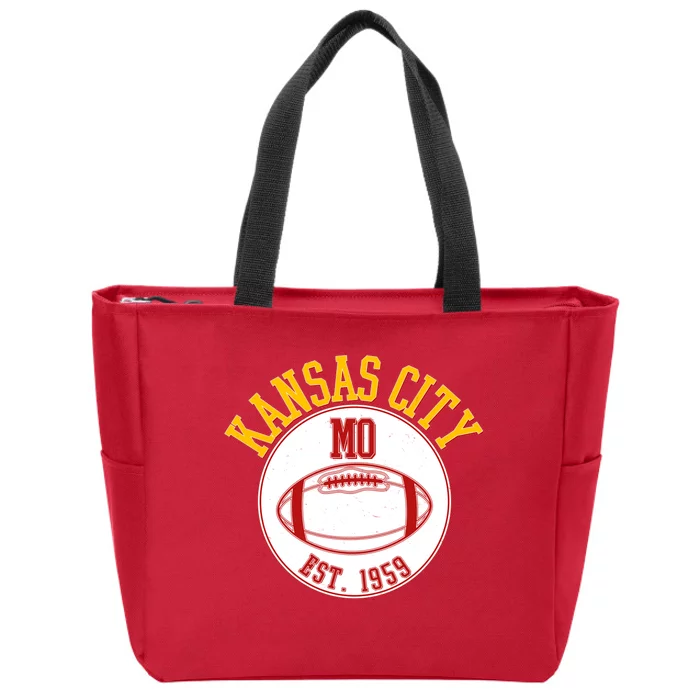 Kansas City MO KC Football EST 1959 Emblem Zip Tote Bag