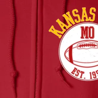 Kansas City MO KC Football EST 1959 Emblem Full Zip Hoodie