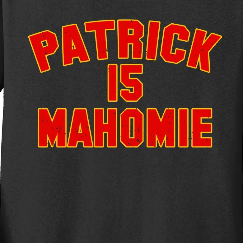 Kansas City Patrick is Mahomie 15 Kids Long Sleeve Shirt