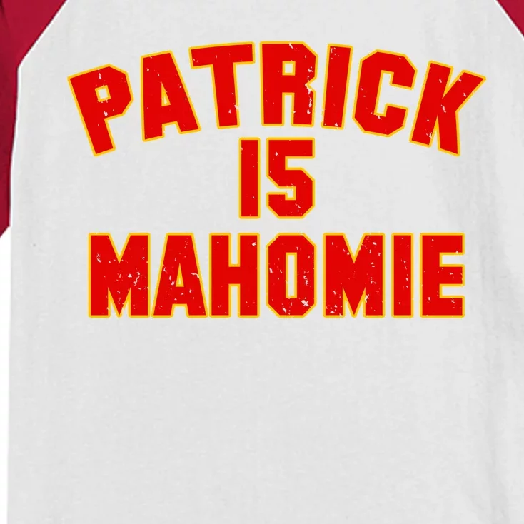 Kansas City Patrick is Mahomie 15 Kids Colorblock Raglan Jersey