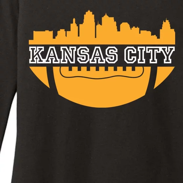 Kansas City Skyline Football Womens CVC Long Sleeve Shirt