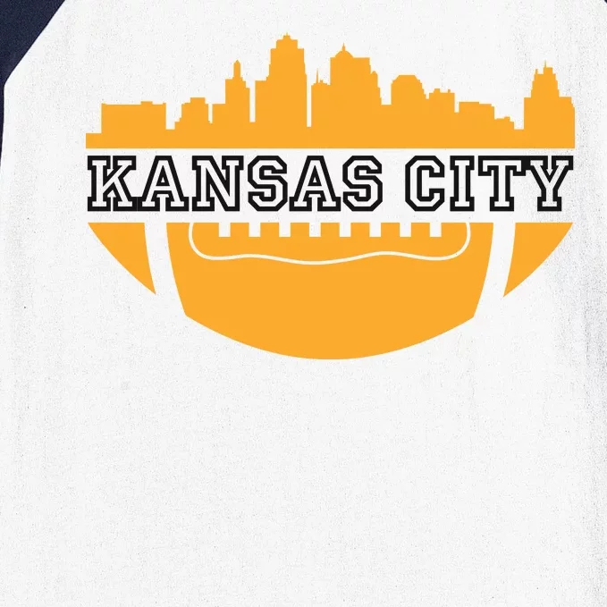 Kansas City Skyline Football Baseball Sleeve Shirt