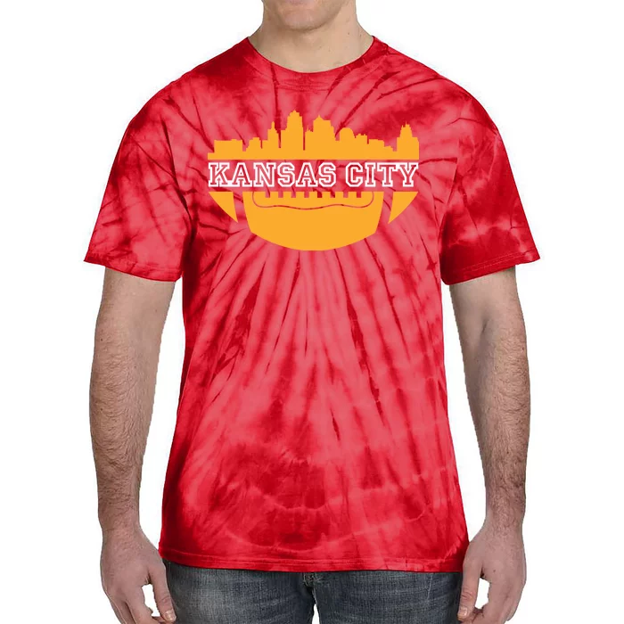 Kansas City Skyline Football Tie-Dye T-Shirt