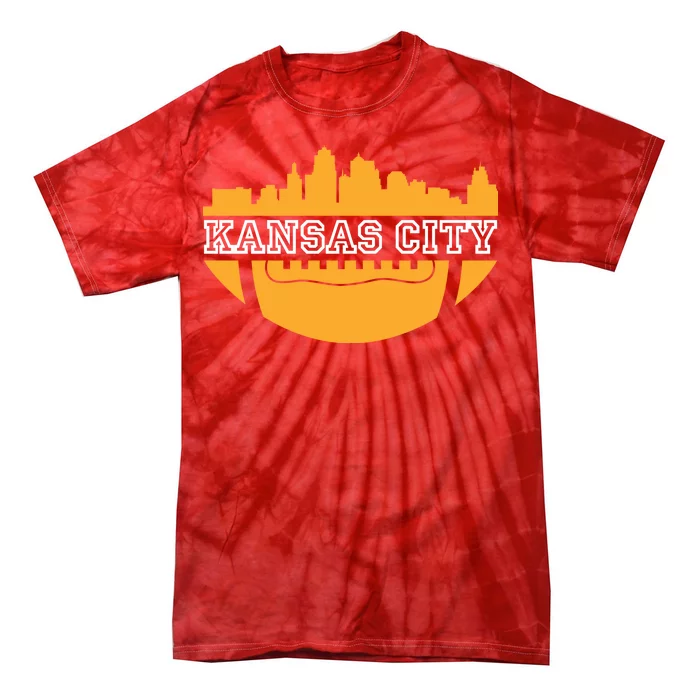 Kansas City Skyline Football Tie-Dye T-Shirt