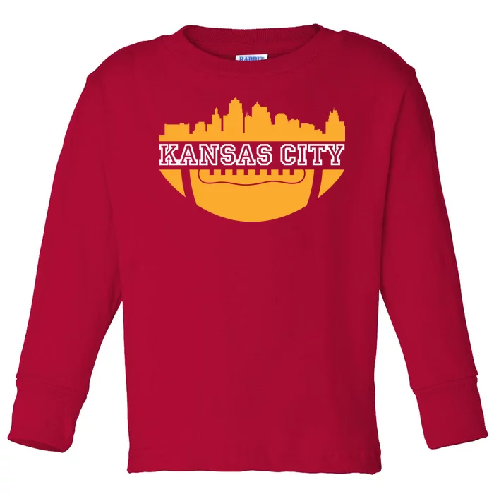 Kansas City Skyline Football Toddler Long Sleeve Shirt