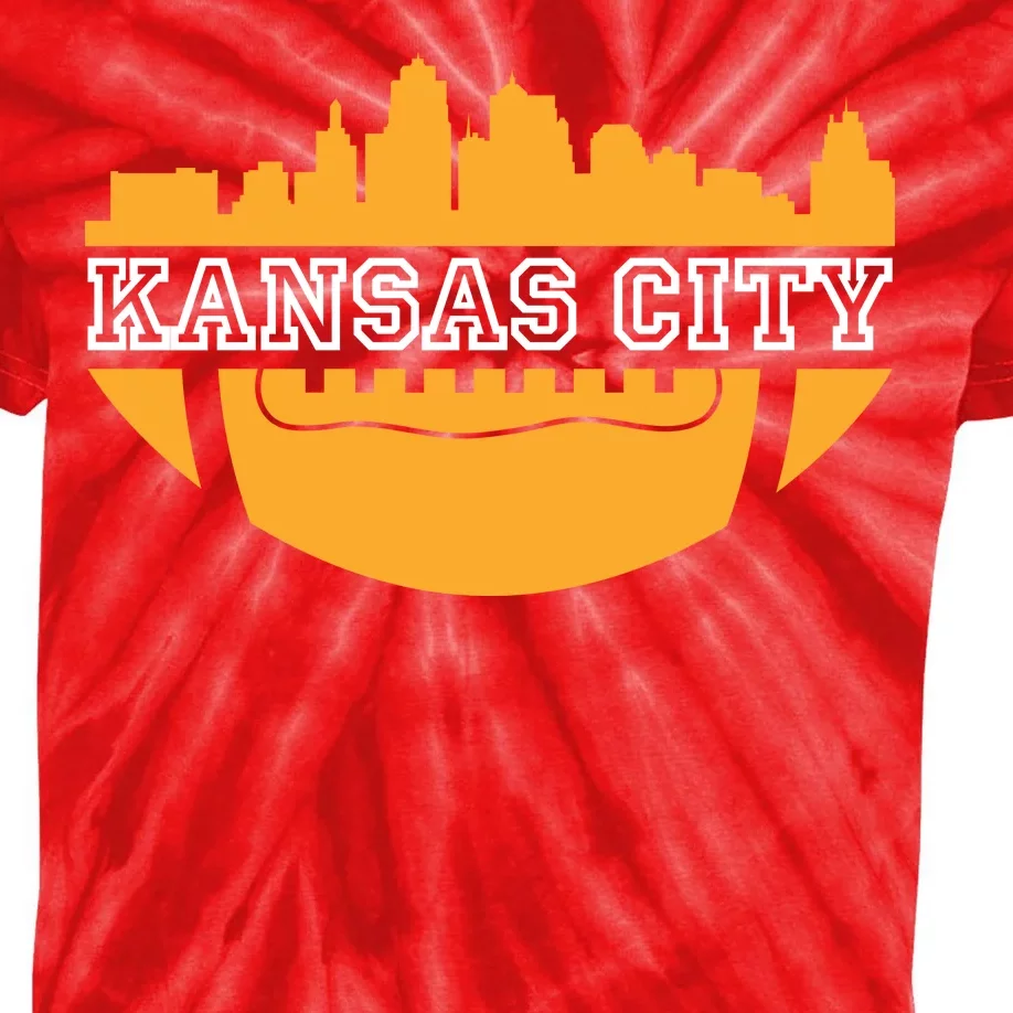 Kansas City Skyline Football Kids Tie-Dye T-Shirt