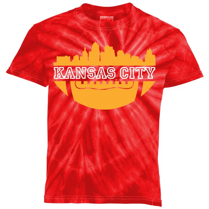 Kansas City Skyline Football Kids Tie-Dye T-Shirt