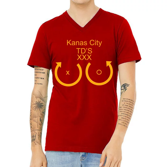 Kansas City TD'S XXX KC Football Fan V-Neck T-Shirt