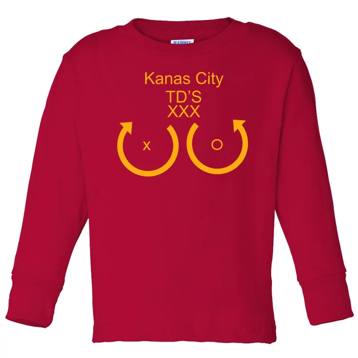 Kansas City TD'S XXX KC Football Fan Toddler Long Sleeve Shirt