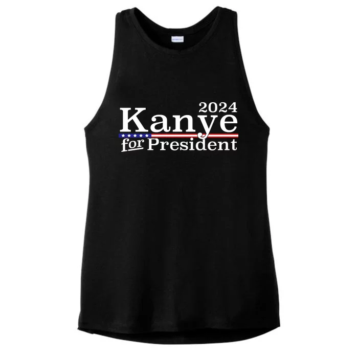 Kanye 2024 For President Ladies Tri-Blend Wicking Tank