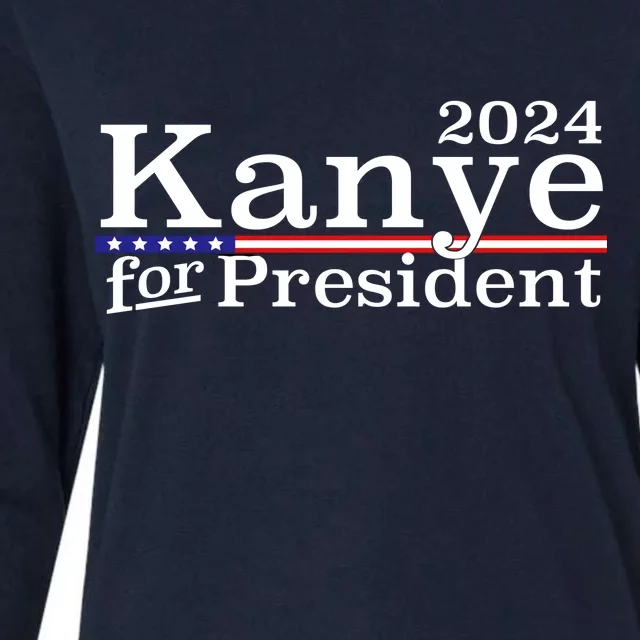 Kanye 2024 For President Womens Cotton Relaxed Long Sleeve T-Shirt