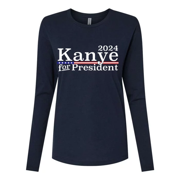 Kanye 2024 For President Womens Cotton Relaxed Long Sleeve T-Shirt