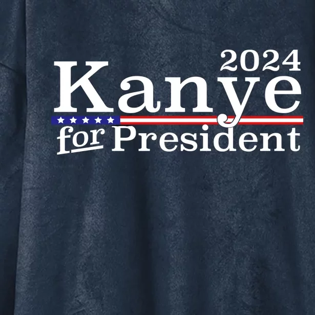 Kanye 2024 For President Hooded Wearable Blanket