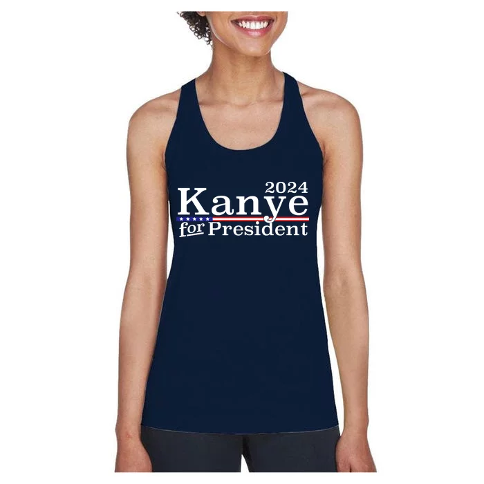 Kanye 2024 For President Women's Racerback Tank