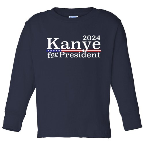 Kanye 2024 For President Toddler Long Sleeve Shirt