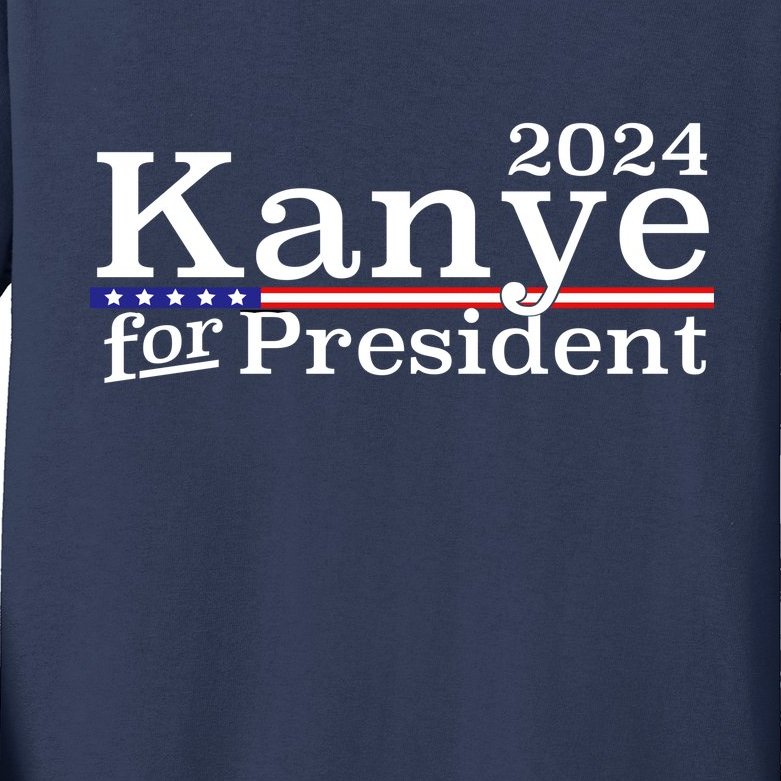 Kanye 2024 For President Kids Long Sleeve Shirt