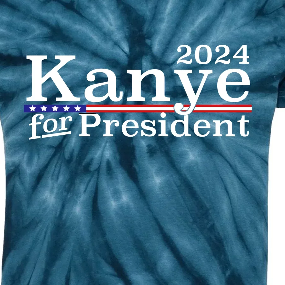 Kanye 2024 For President Kids Tie-Dye T-Shirt