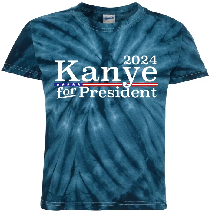 Kanye 2024 For President Kids Tie-Dye T-Shirt
